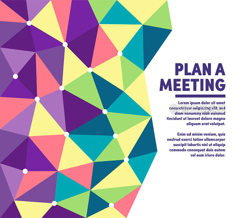 Meeting Plan Colorful Polygon Web Banner Design